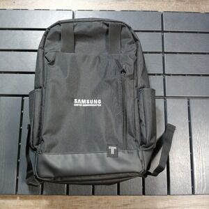 Travis Mathew Backpack Black School Travel‎ Computer Laptop Bag Samsung Logo RB